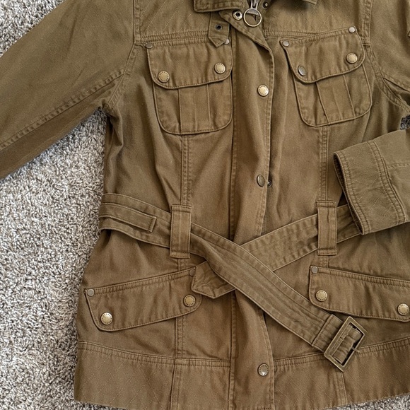 Barbour womens Military Field Jacket EUC SZ USA 6 - Picture 4 of 10